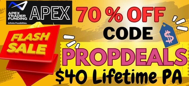 Apex trader funding 70% off discount promo code deal