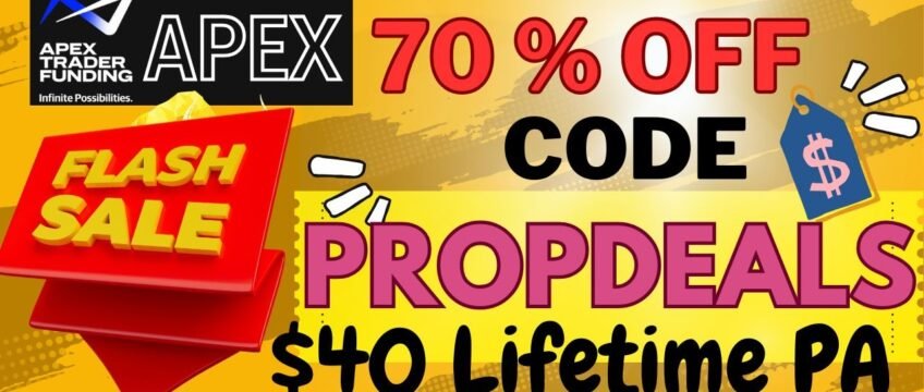 Apex trader funding 70% off discount promo code deal